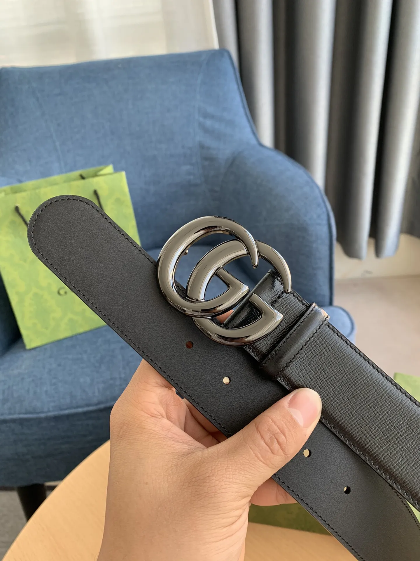 Gucci 新作 ブラック ベルト GGバ buckle - 画像 (4)