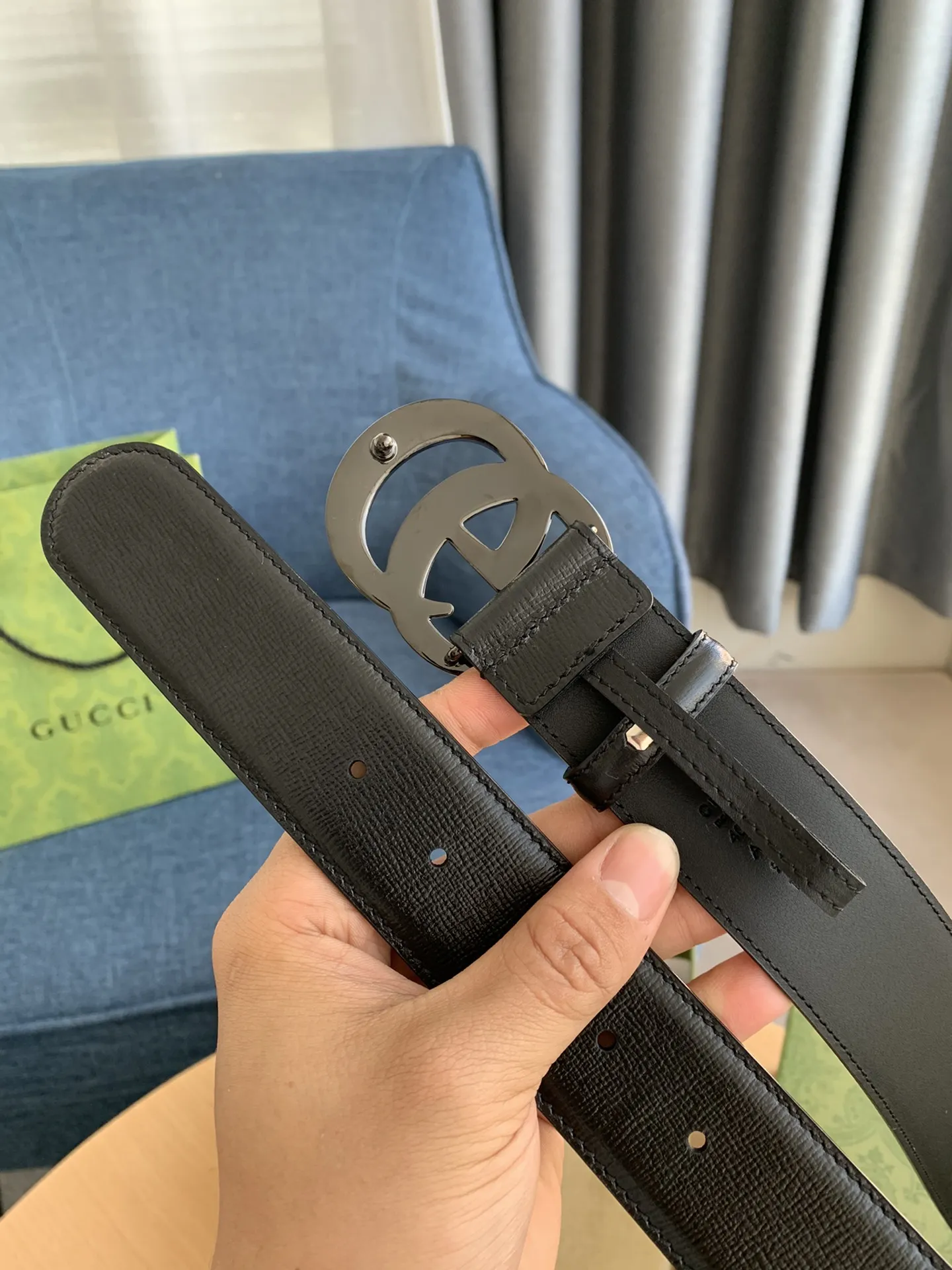Gucci 新作 ブラック ベルト GGバ buckle - 画像 (5)