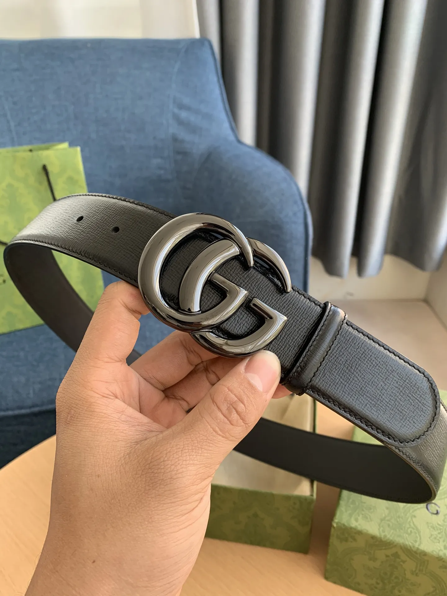 Gucci 新作 ブラック ベルト GGバ buckle - 画像 (6)