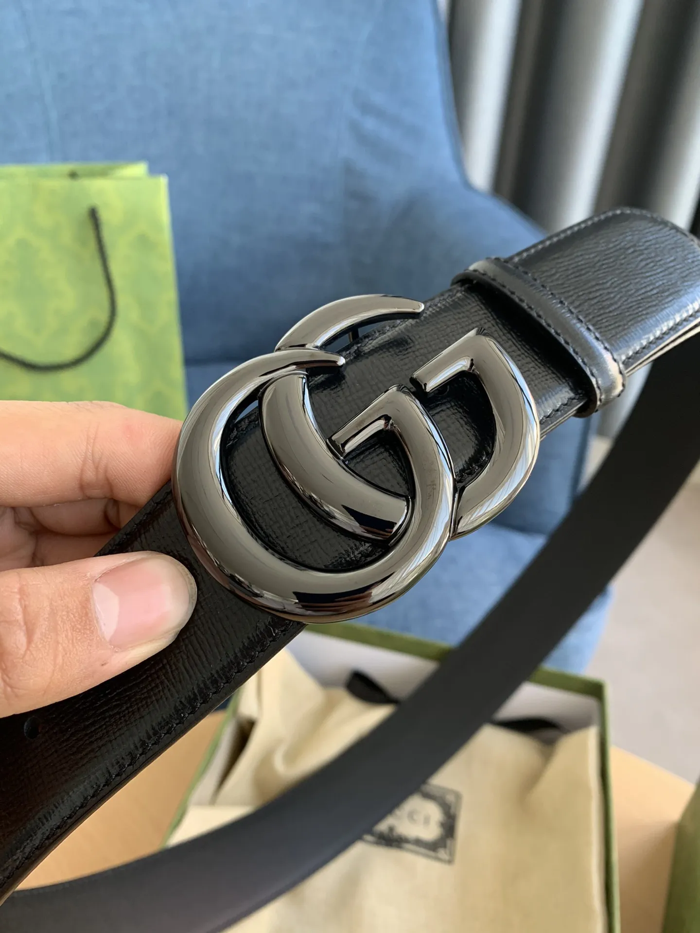 Gucci 新作 ブラック ベルト GGバ buckle - 画像 (7)