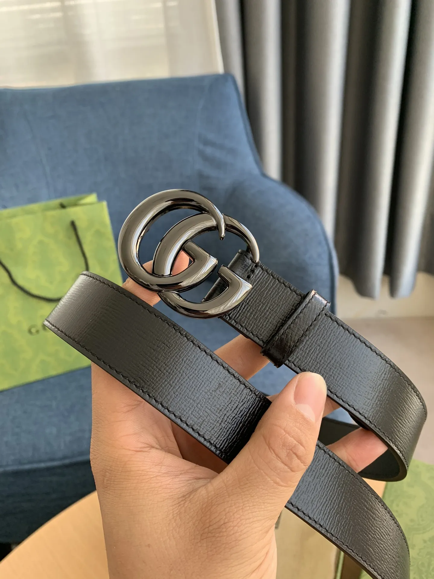 Gucci 新作 ブラック ベルト インターロッキングG - 画像 (3)