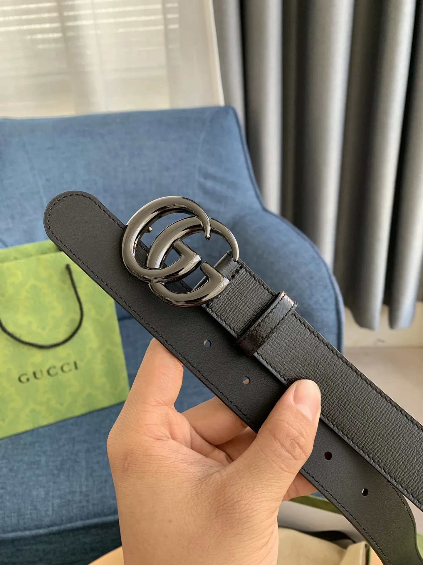 Gucci 新作 ブラック ベルト インターロッキングG - 画像 (4)