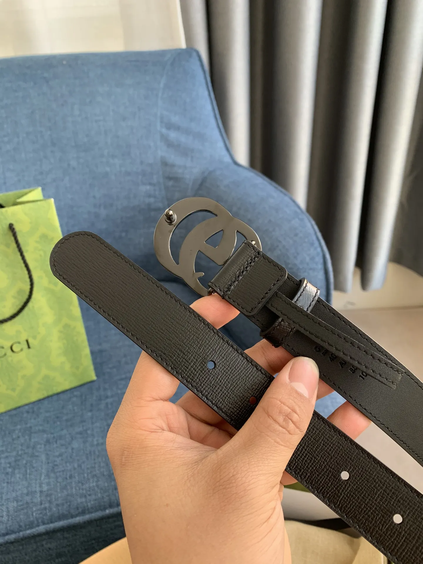 Gucci 新作 ブラック ベルト インターロッキングG - 画像 (5)