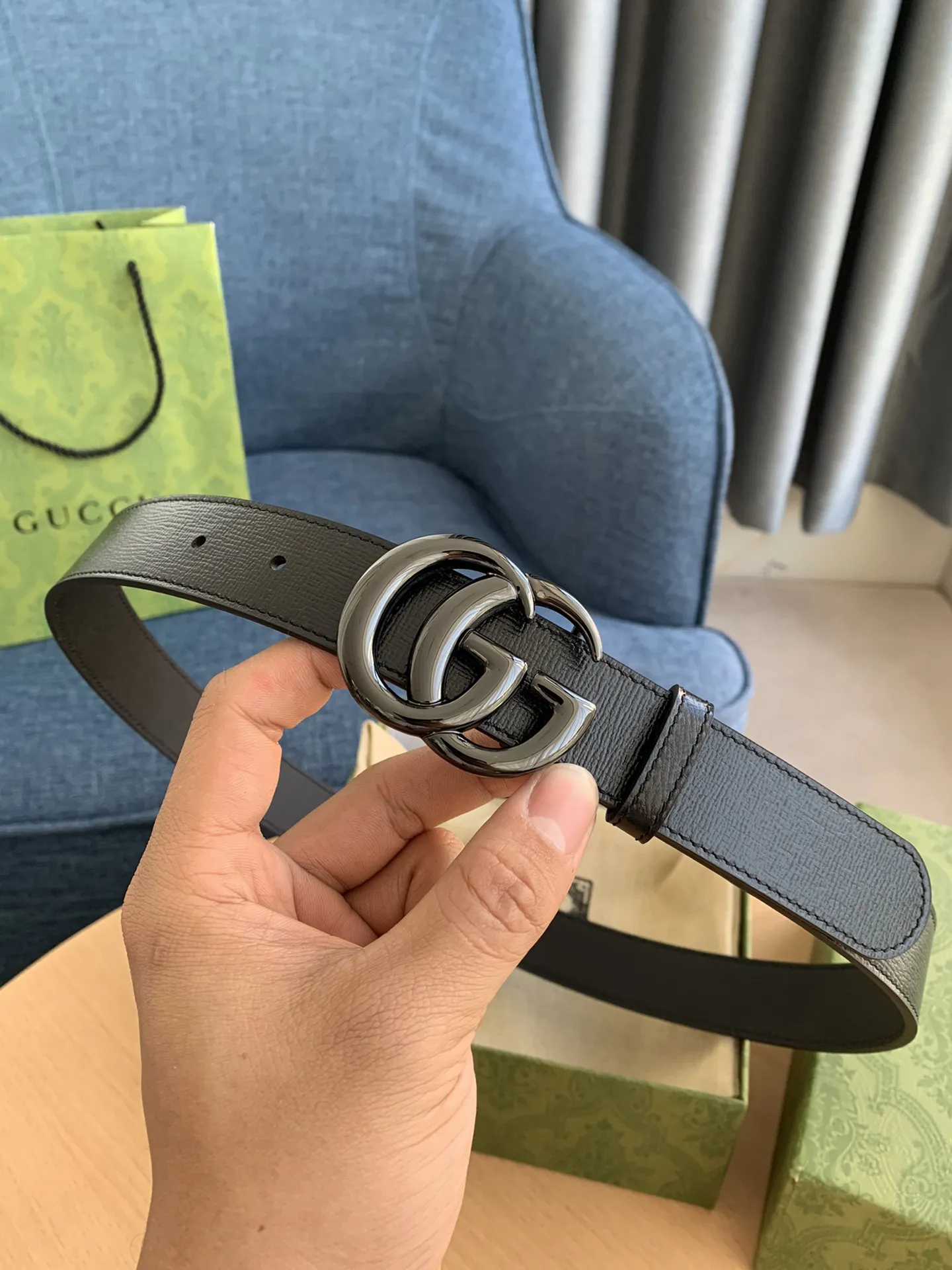 Gucci 新作 ブラック ベルト インターロッキングG - 画像 (6)