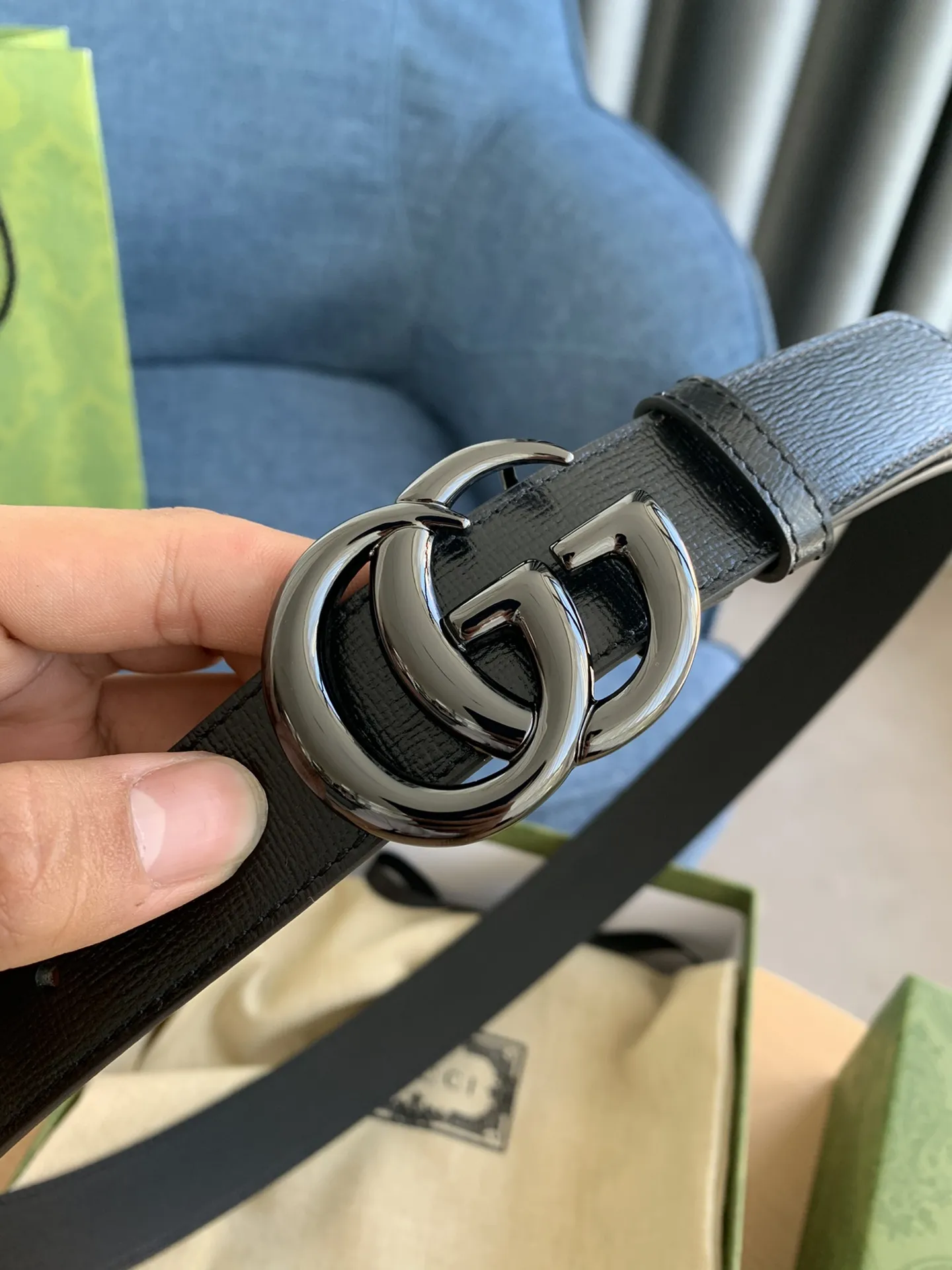 Gucci 新作 ブラック ベルト インターロッキングG - 画像 (7)