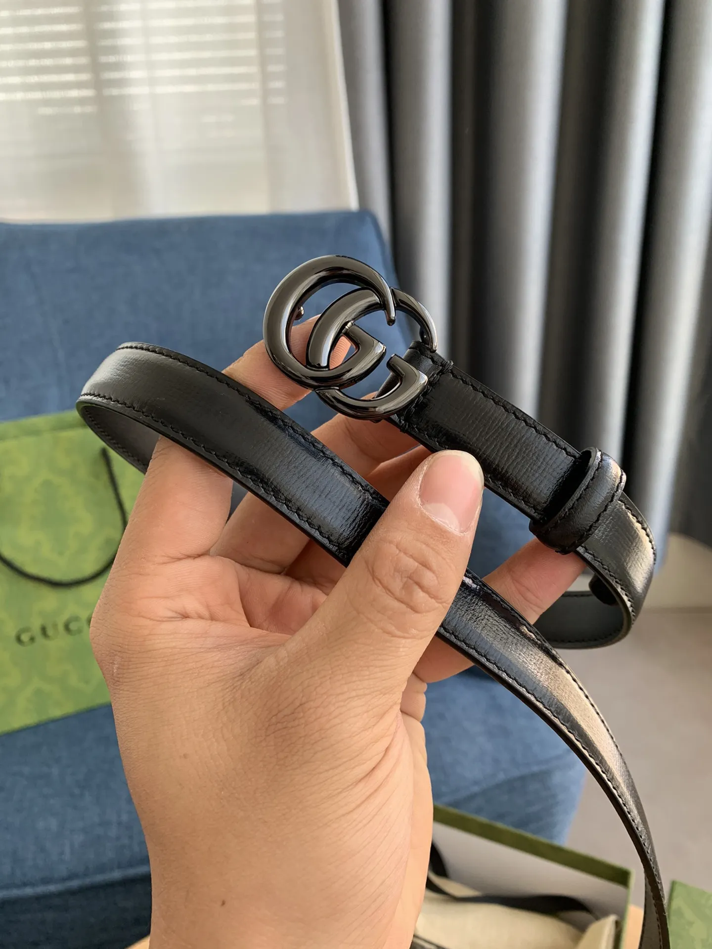 Gucci 新作 黒 クラシックベルト 2.0cm - 画像 (3)