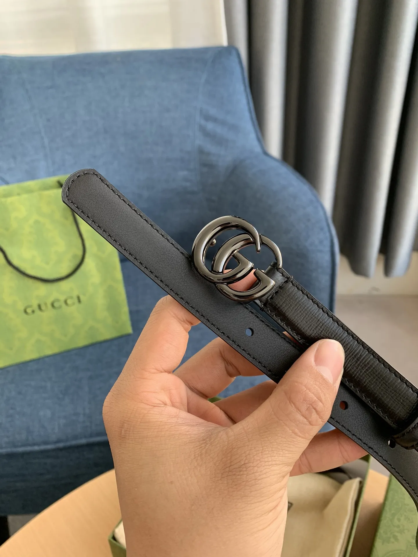 Gucci 新作 黒 クラシックベルト 2.0cm - 画像 (4)