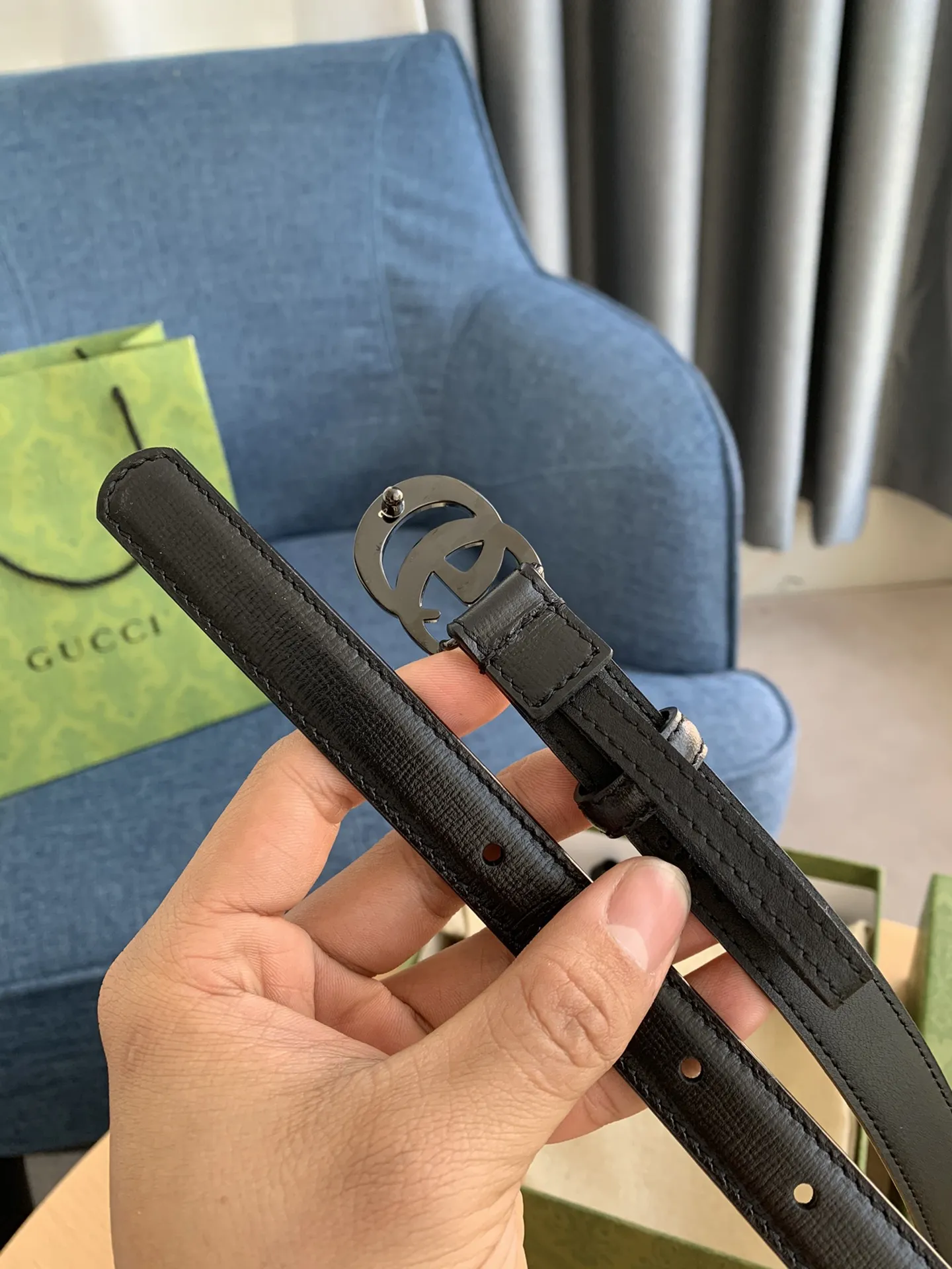 Gucci 新作 黒 クラシックベルト 2.0cm - 画像 (5)