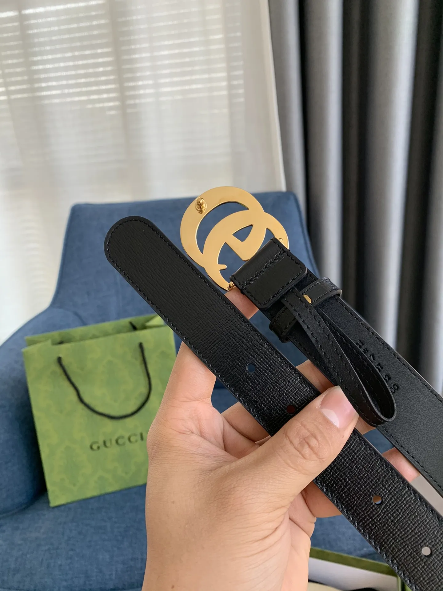 Gucci新作黒レザーベルトゴールドバックル - 画像 (5)