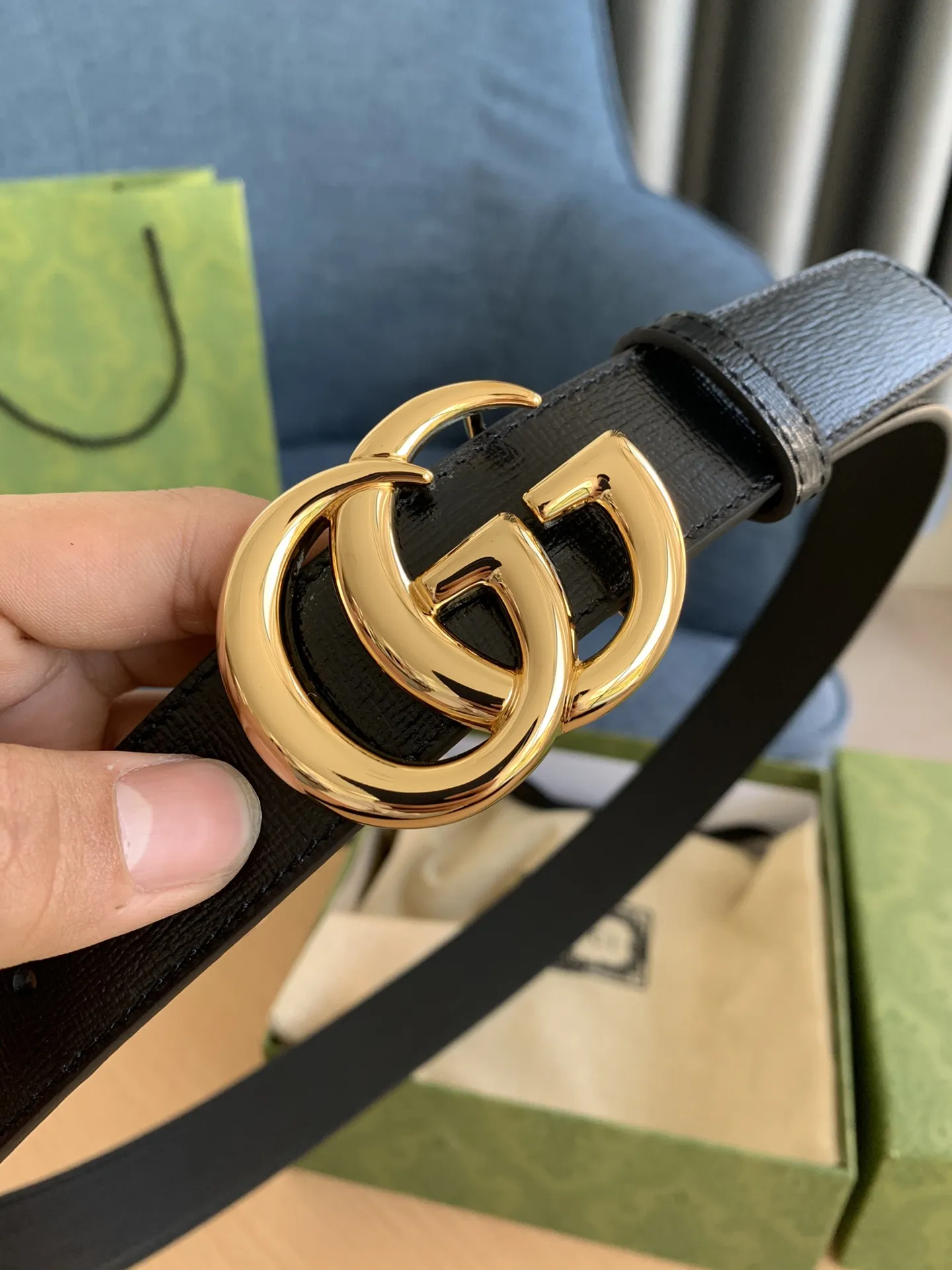 Gucci新作黒レザーベルトゴールドバックル - 画像 (7)