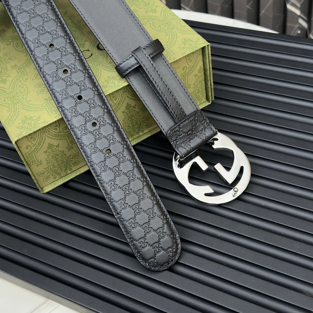 GUCCI 新作ブラックインターロッキングダブルGベルト - 画像 (6)