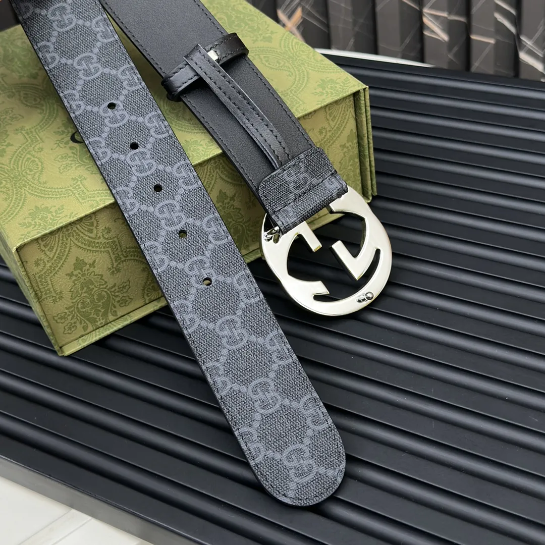 Gucci新作ベルト黒シルバーダブルGバックル - 画像 (6)