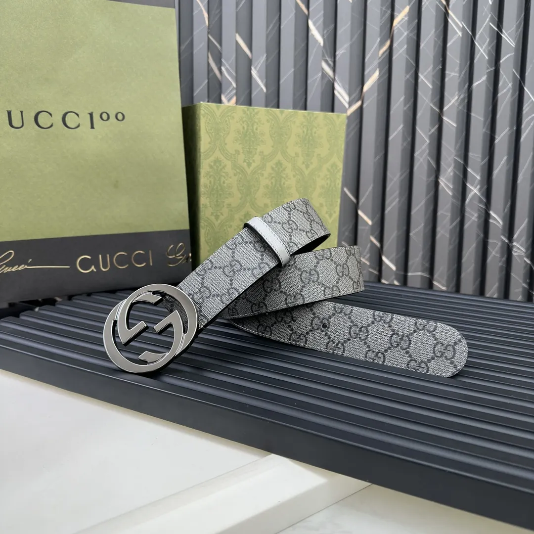 Gucci 新作グレーベルト クラシックダブルGバックル - 画像 (3)