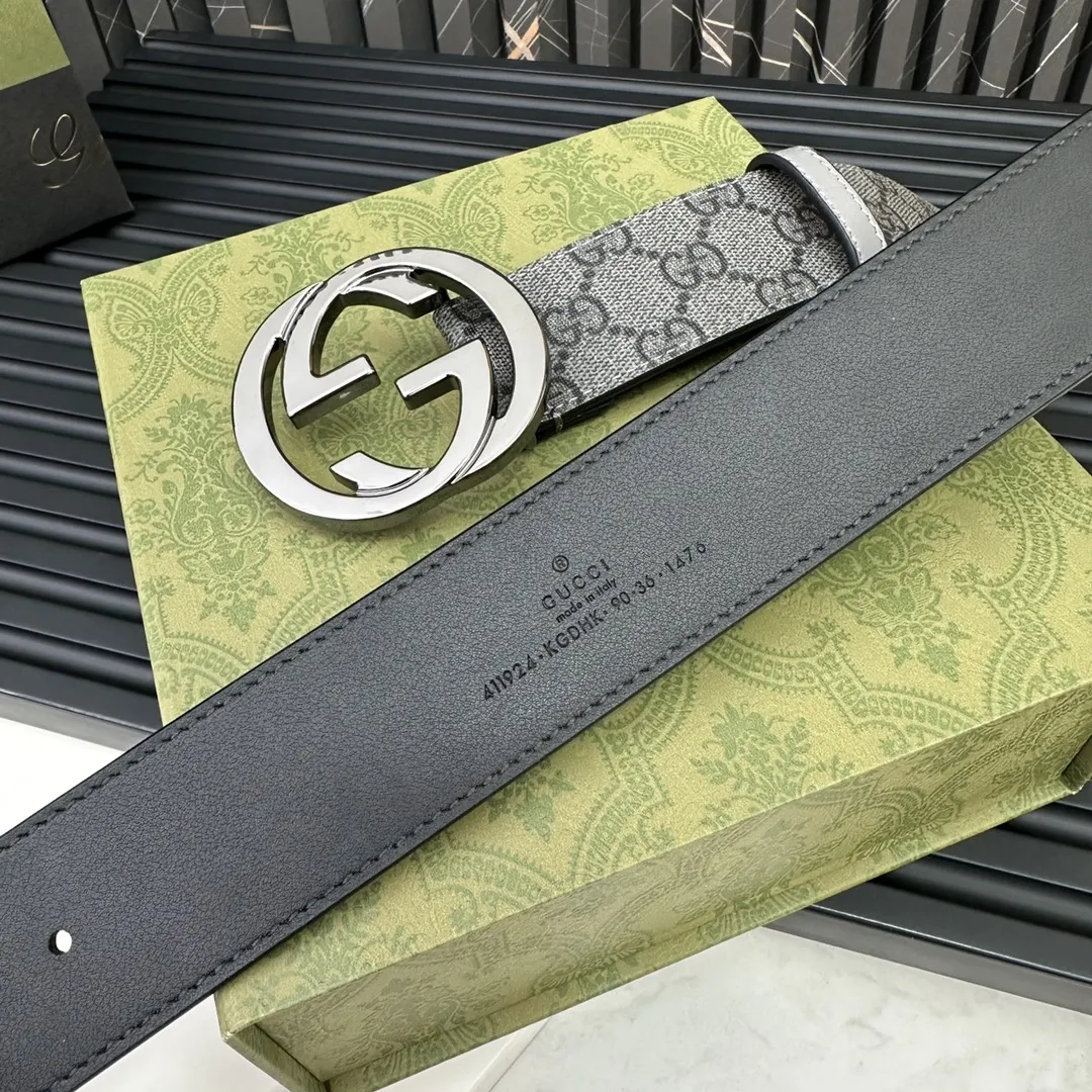 Gucci 新作グレーベルト クラシックダブルGバックル - 画像 (8)