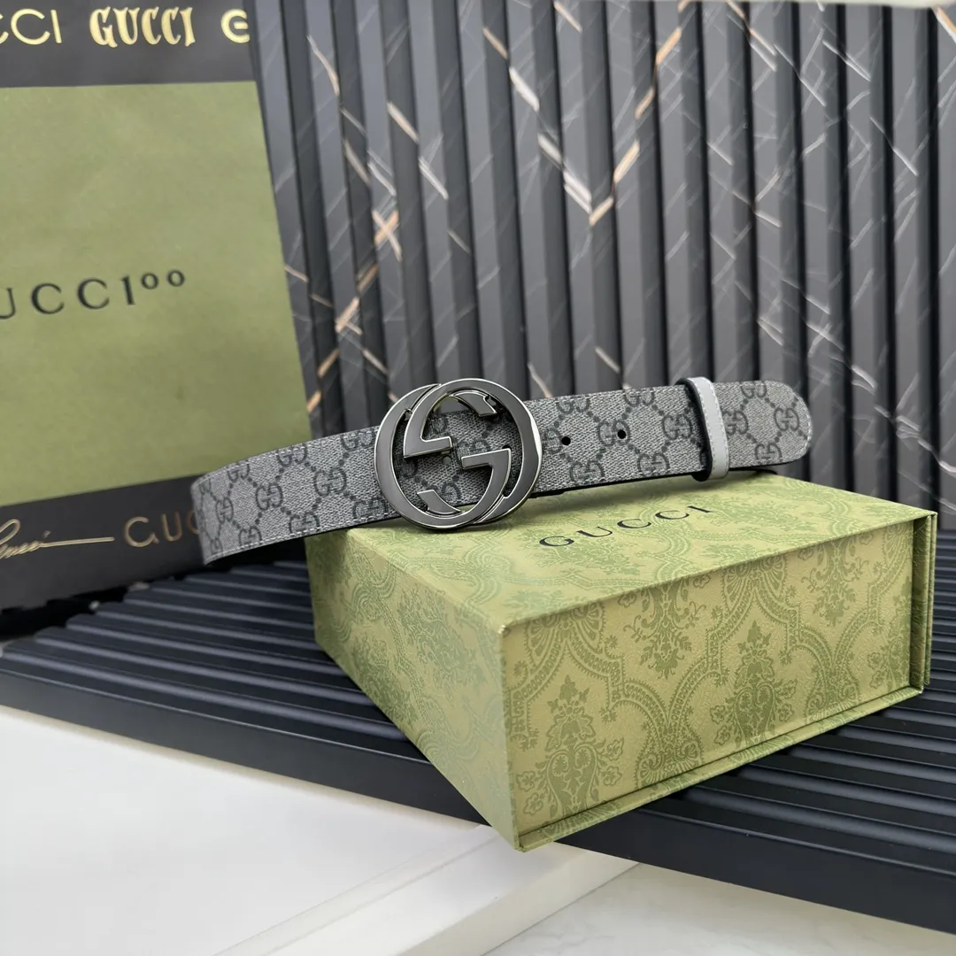 Gucci 新作グレーベルト クラシックダブルGバックル - 画像 (9)