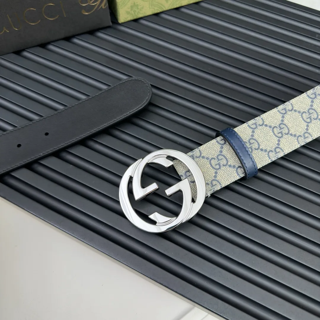 Gucci 新作ベルト グレー GG柄 バイカラー - 画像 (4)