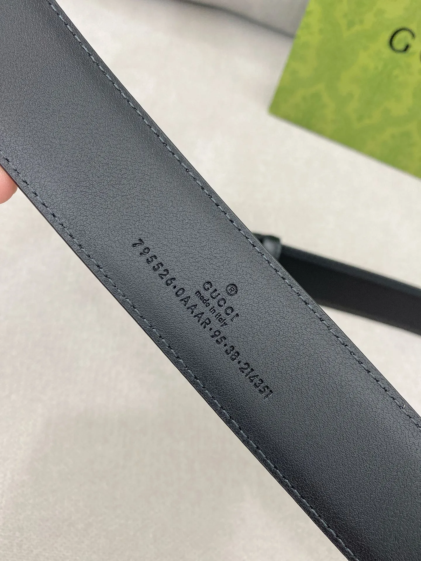 Gucci新作黒ベルトゴールドバックル4cm幅 - 画像 (9)