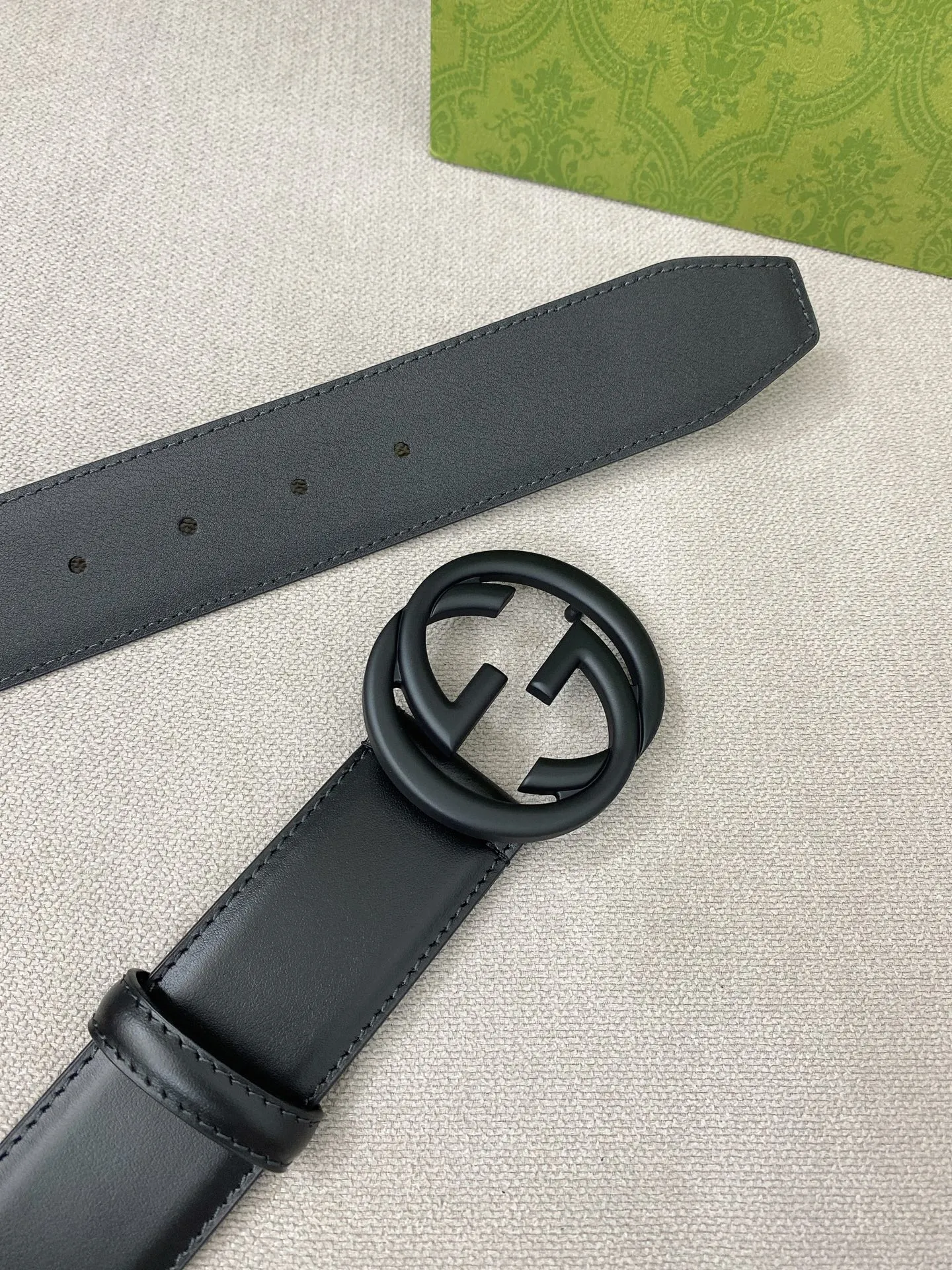 Gucci新作黒シンプルベルト4.0cm - 画像 (7)