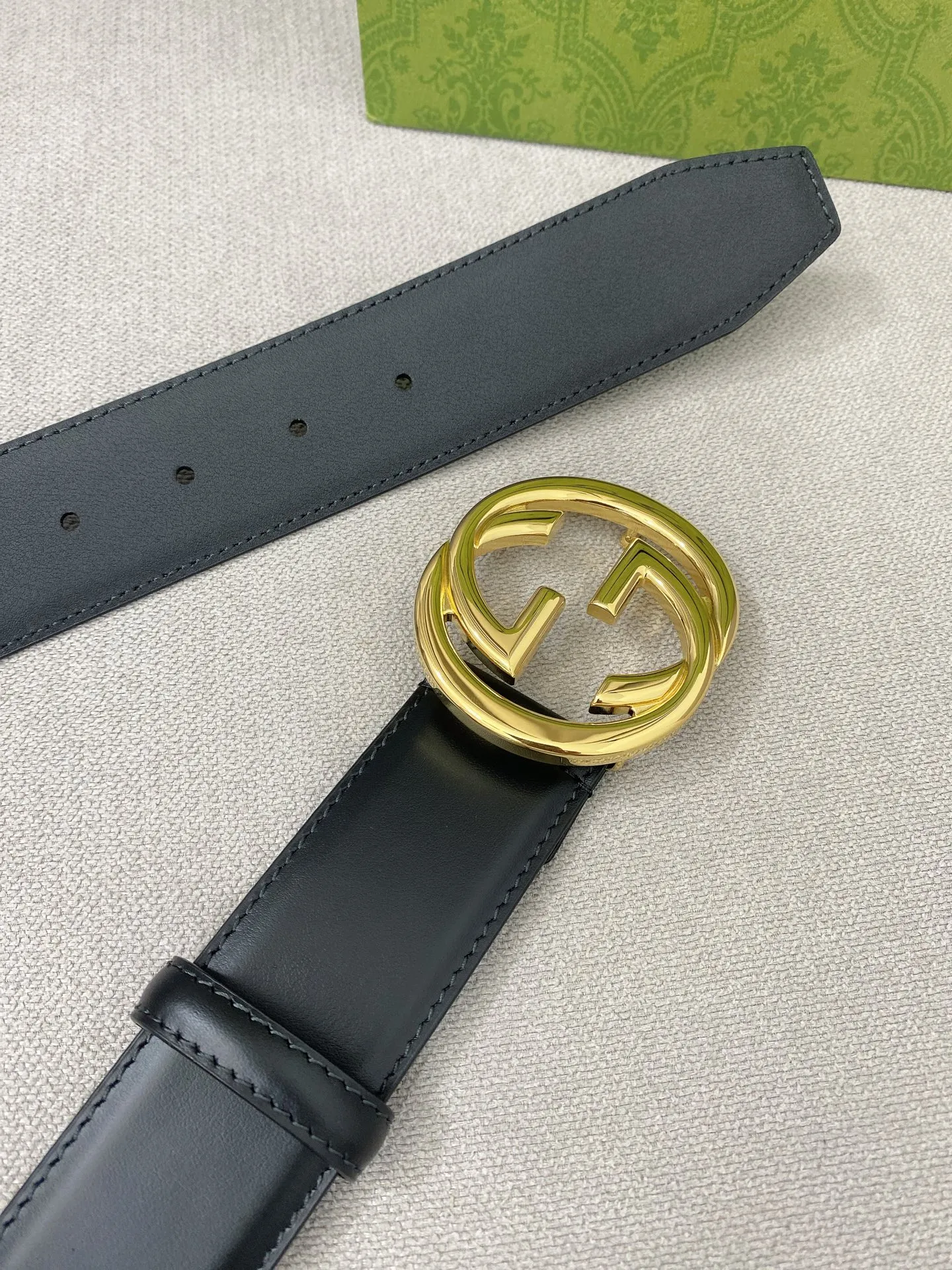 Gucci新作黒ベルトゴールドバックル4cm幅 - 画像 (7)