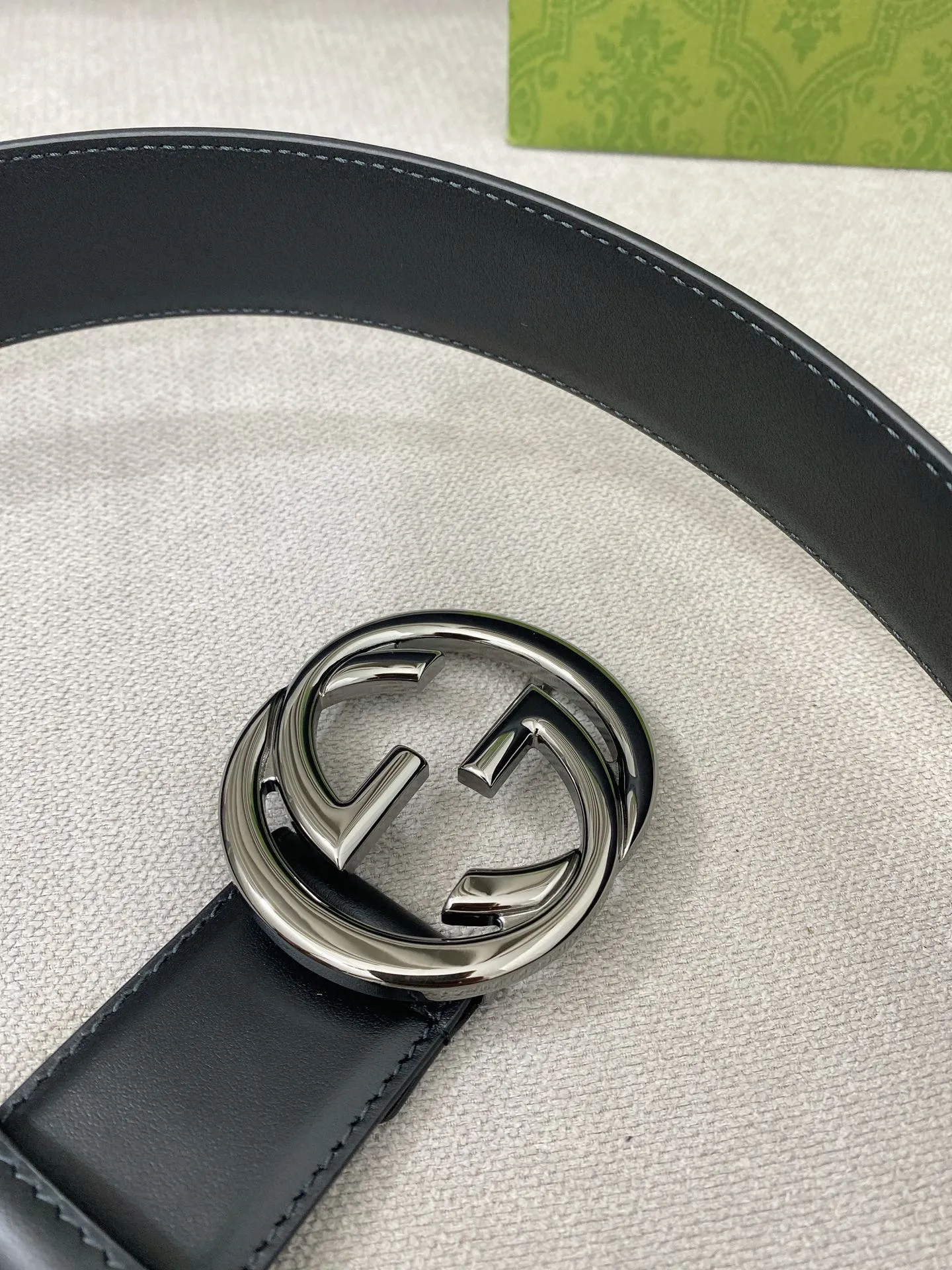 Gucci新作黒シンプルベルト4.0cm幅 - 画像 (8)