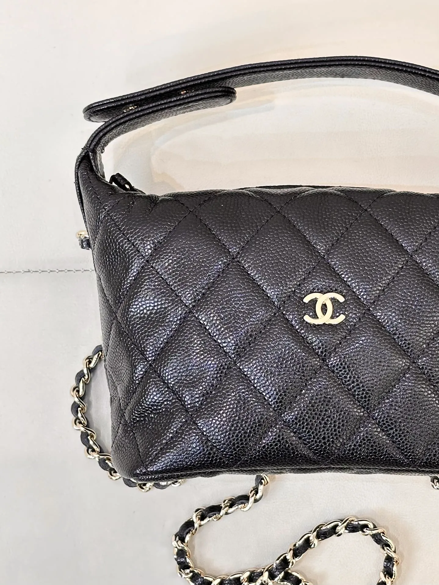 CHANEL 25c新しいランチボックスバッグ ブラック クイiltedデザイン - 画像 (6)