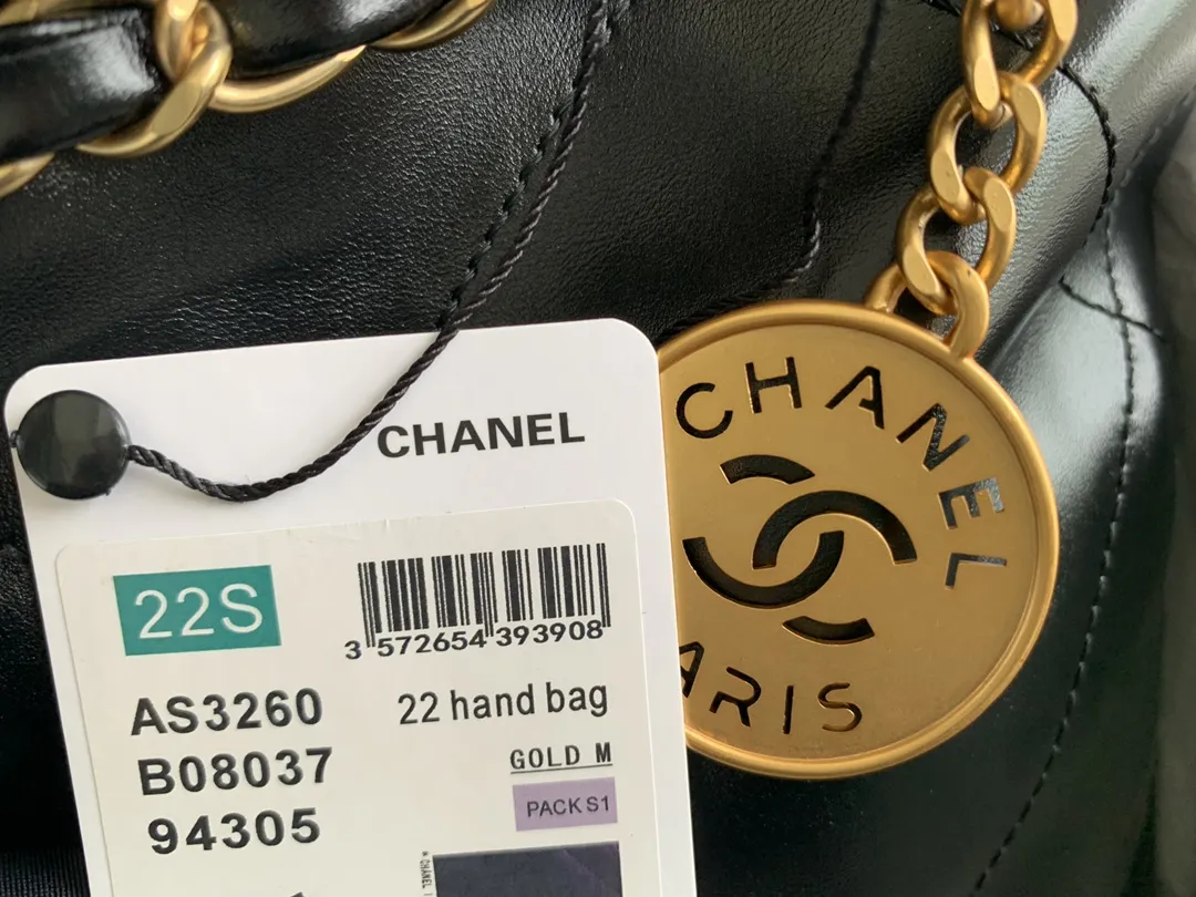 CHANEL 2022新作黒色ソウ口ショッピングバッグ - 画像 (6)