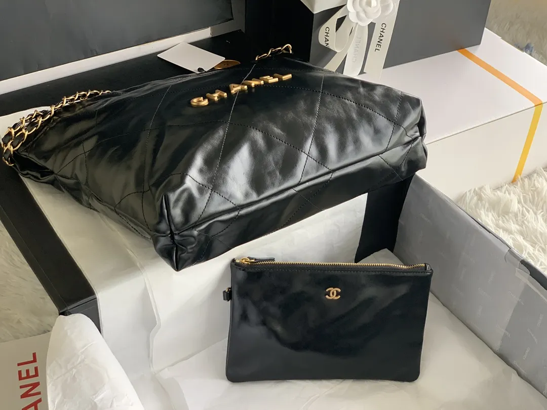 CHANEL 2022新作黒色ソウ口ショッピングバッグ - 画像 (7)