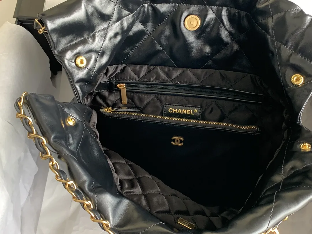 CHANEL 2022新作黒色ソウ口ショッピングバッグ - 画像 (8)