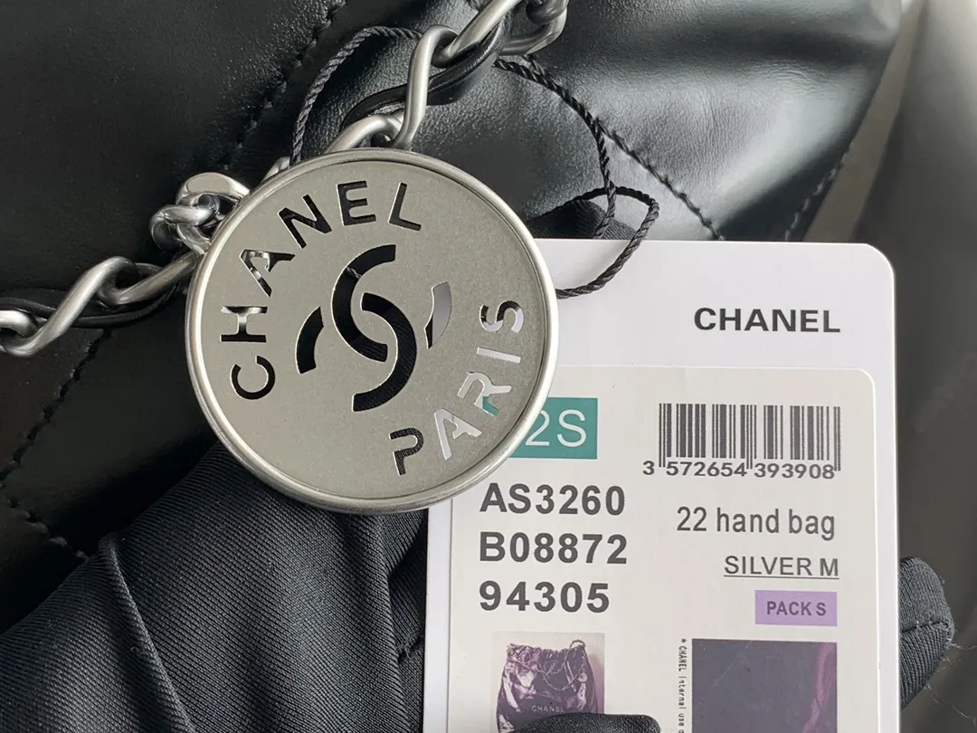 CHANEL 2022新品作黒 油蜡皮ソ口バッグ - 画像 (6)