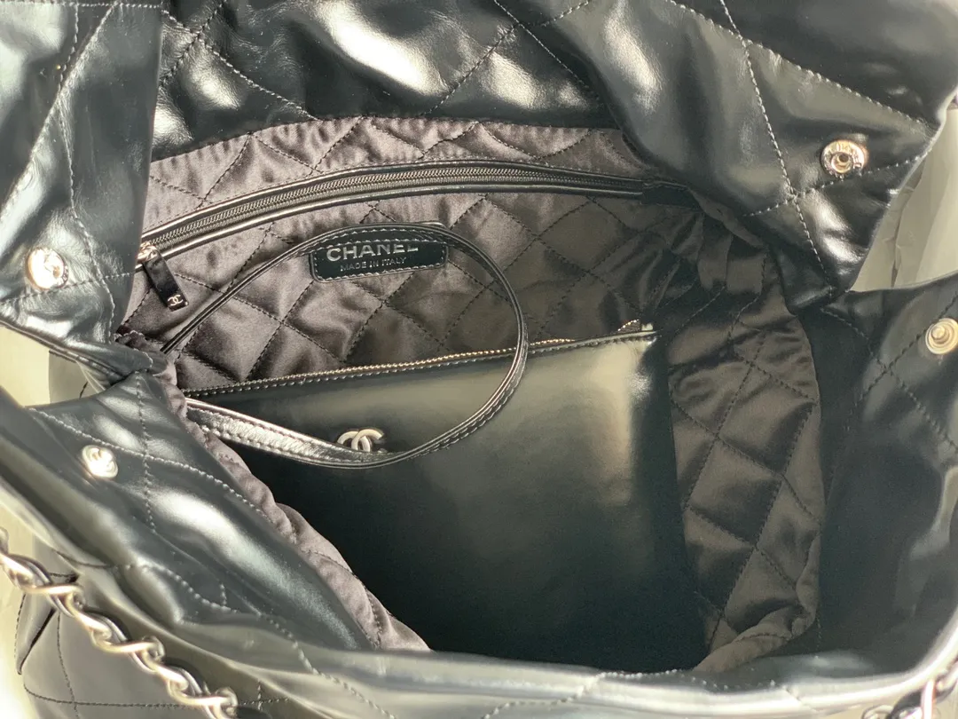 CHANEL 2022新品作黒 油蜡皮ソ口バッグ - 画像 (8)
