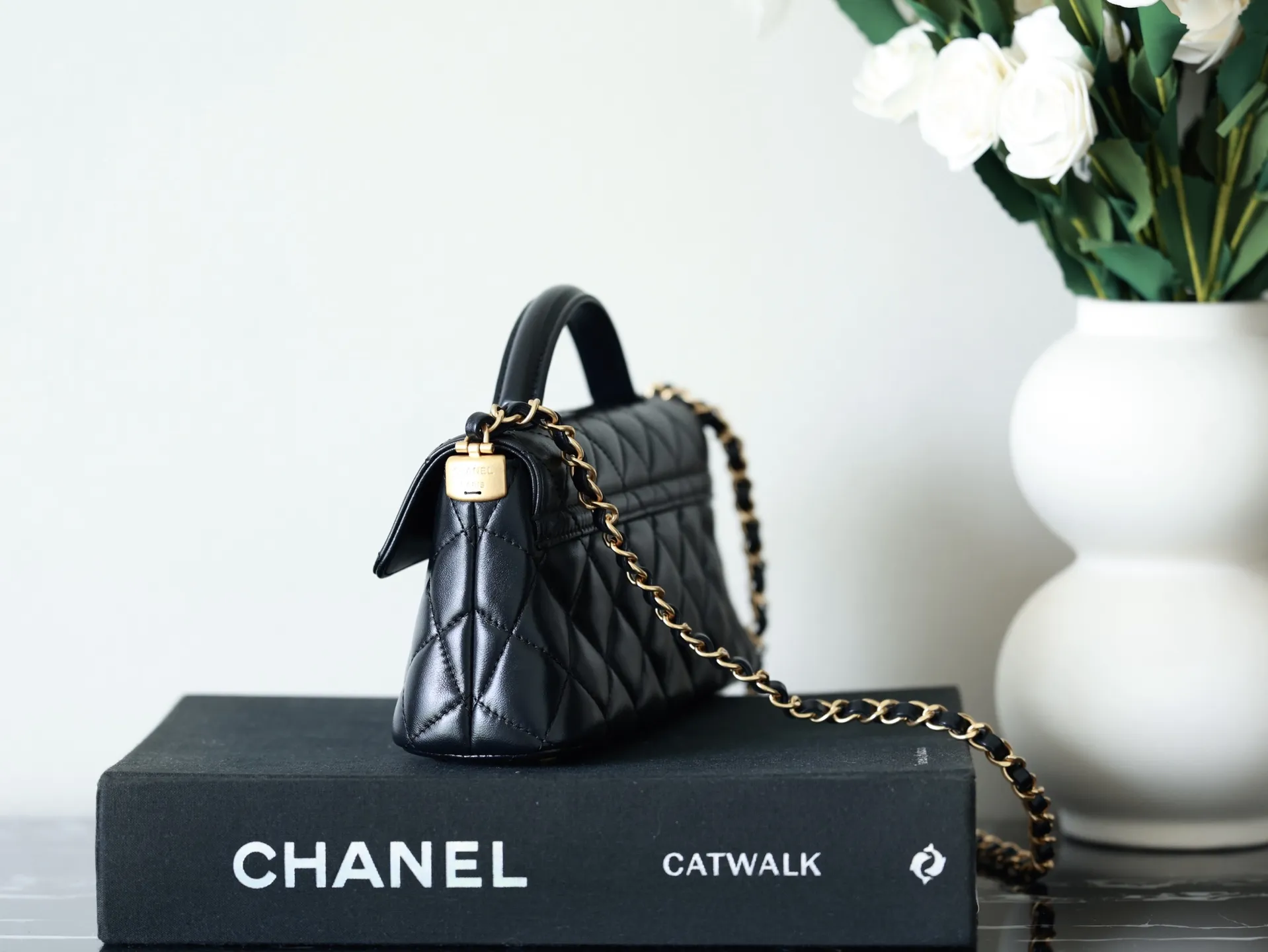 CHANEL 25Pケリーバッグ ブラック クイilted - 画像 (5)