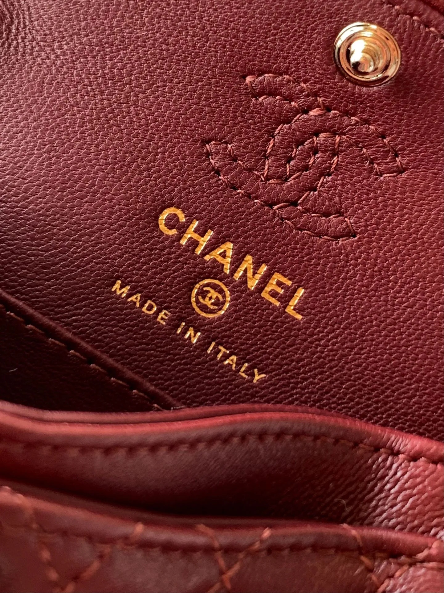 CHANEL 25A ミニハートパールCFバッグ ワインレッド - 画像 (10)