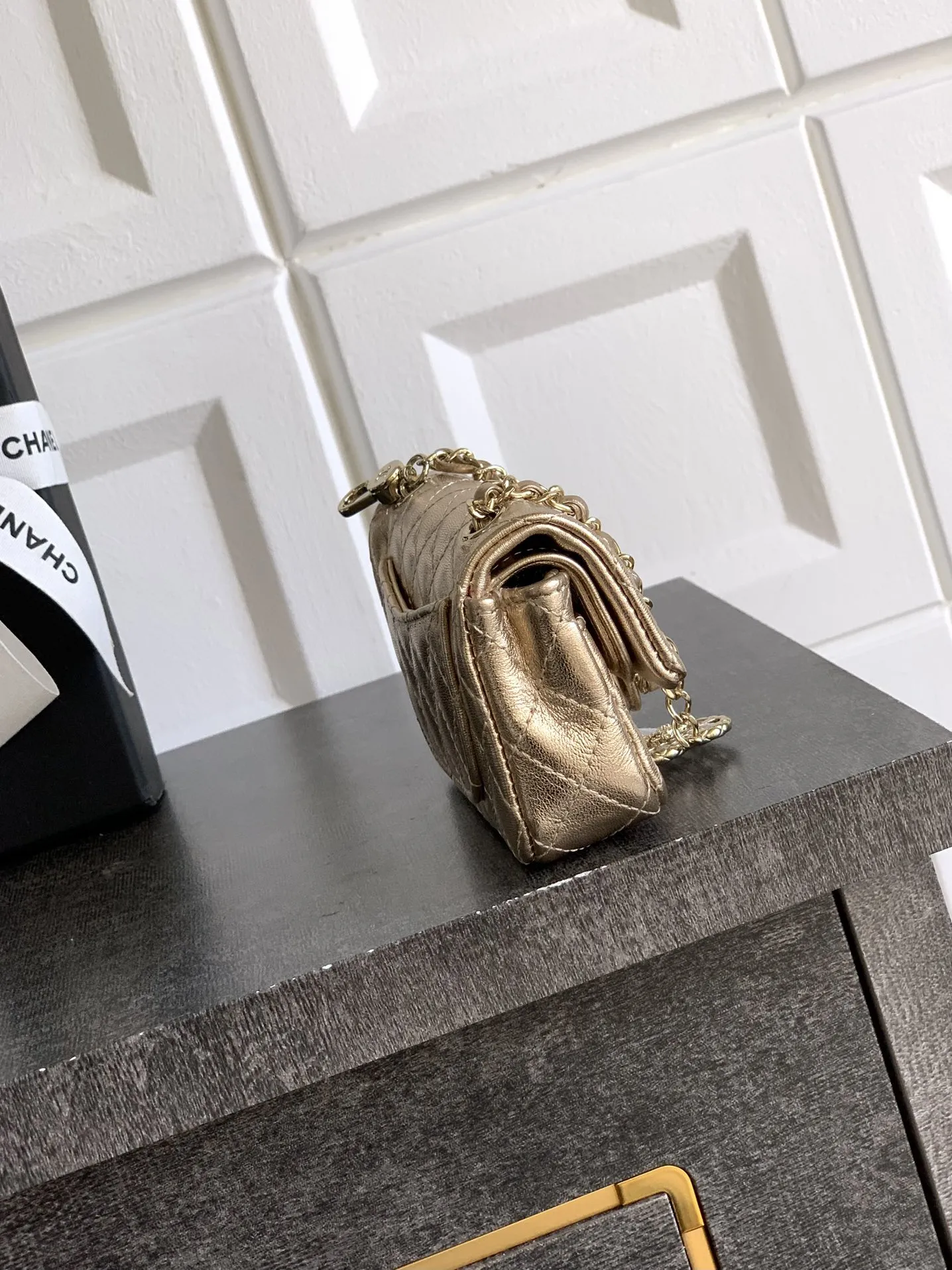CHANEL シャンパンゴールド ミニ愛心CFバッグ - 画像 (3)