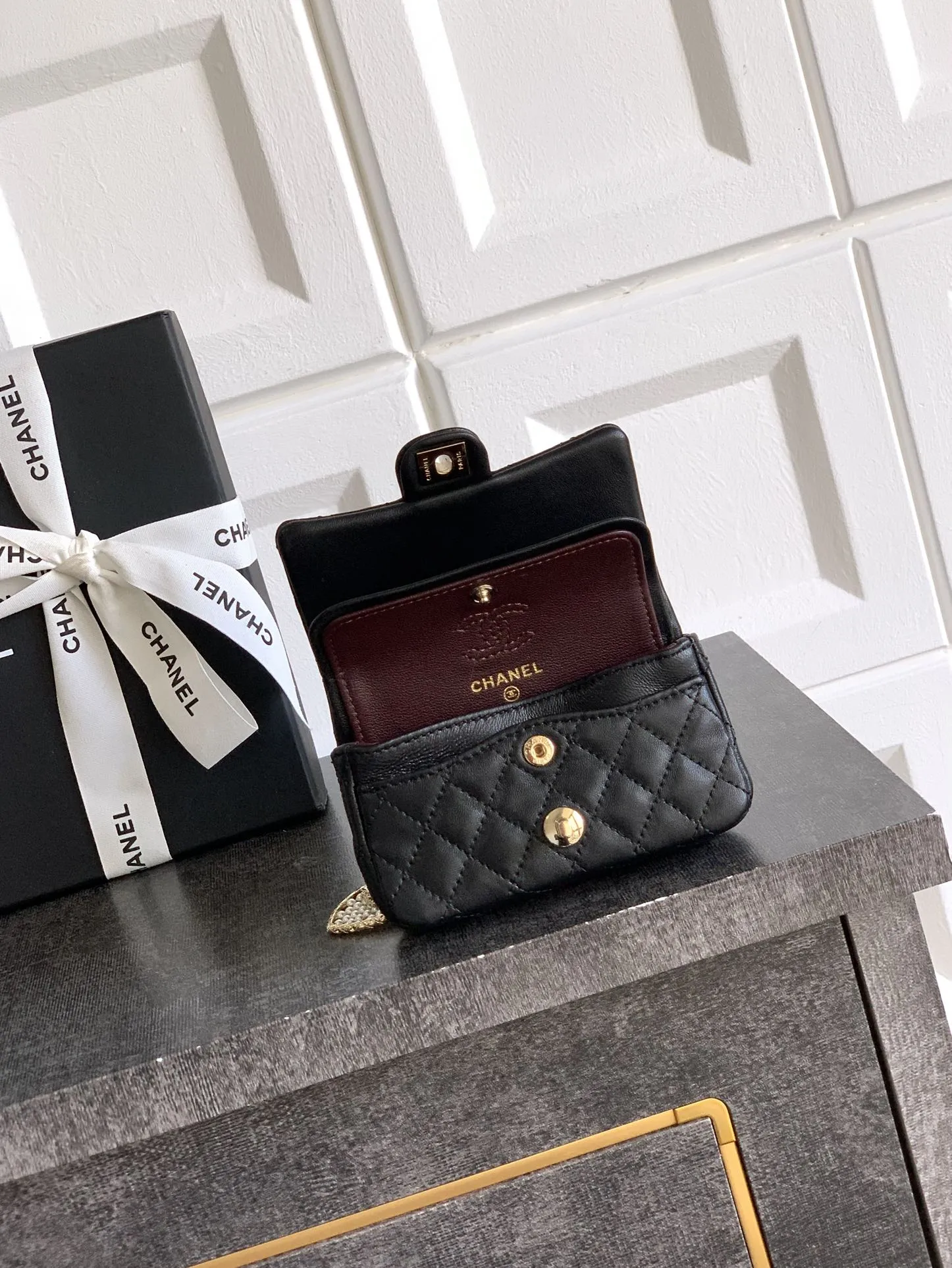 CHANEL 25A ミニ愛心ハートCFバッグ ワインレッド - 画像 (6)