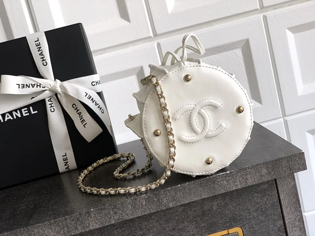 CHANEL ホワイト ミニバケットバッグ A級手工 - 画像 (5)