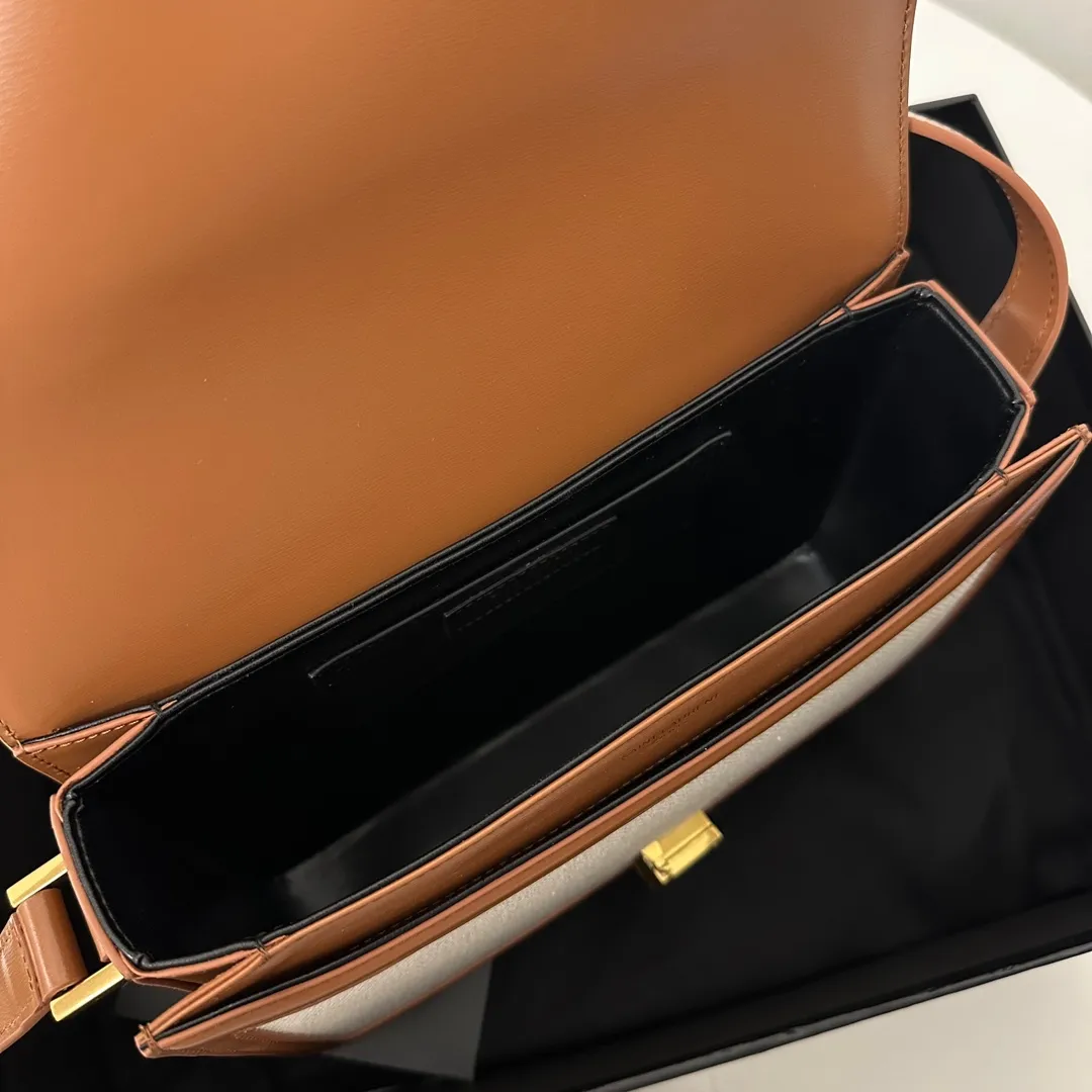 Yves Saint Laurent ベージュ 19cm コットンリネン バッグ - 画像 (8)