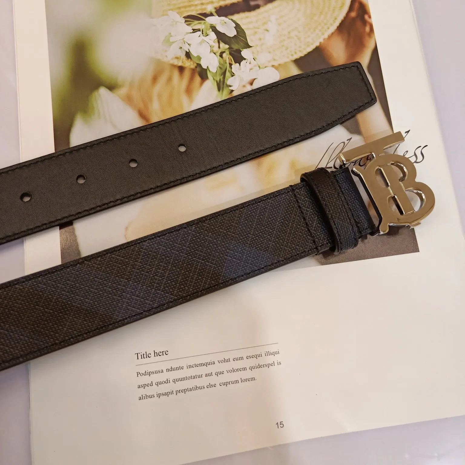 Burberry 新作 ブラック ベルト TBロゴデザイン - 画像 (4)