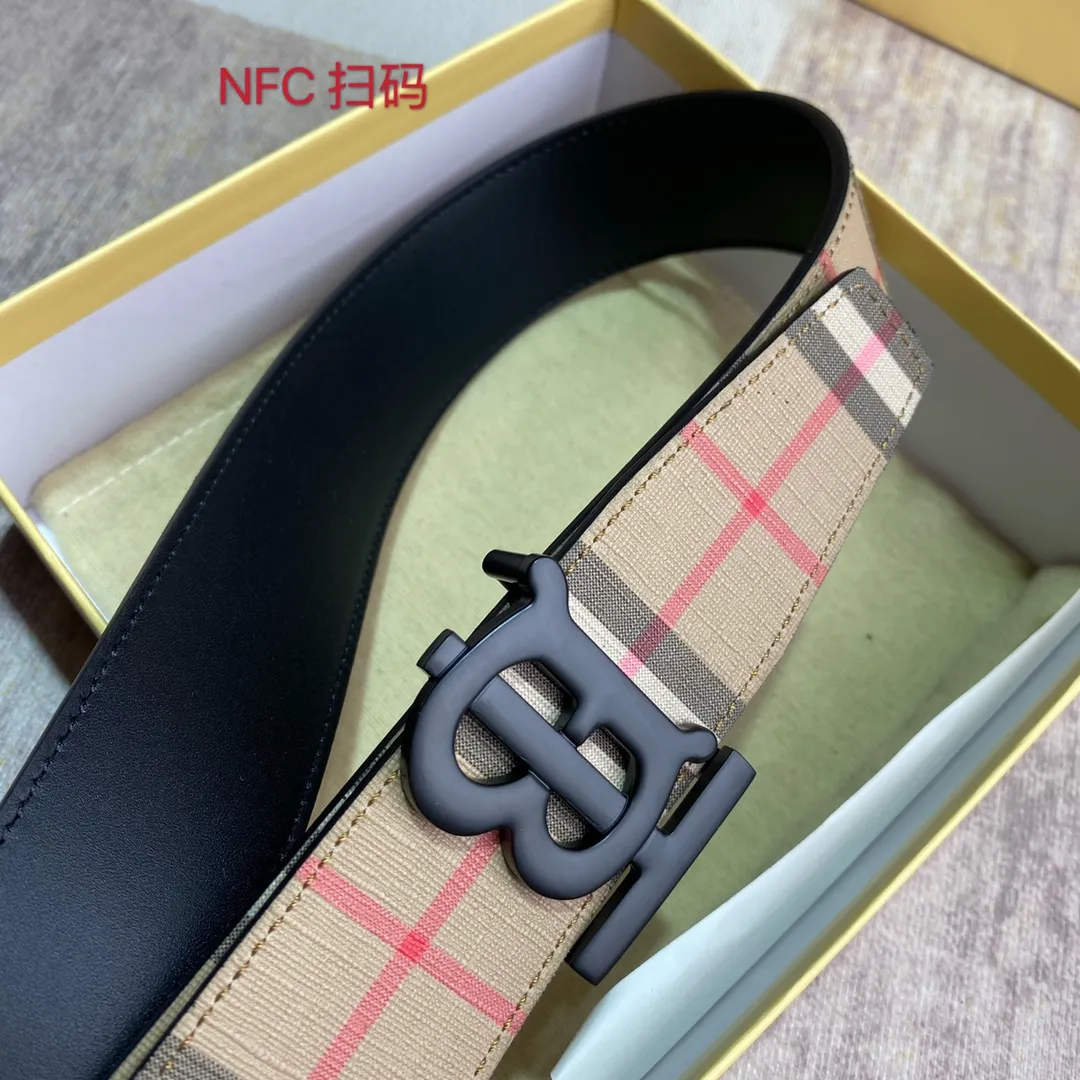 Burberry 新作TB柄レザーベルト ベージュチェック - 画像 (7)