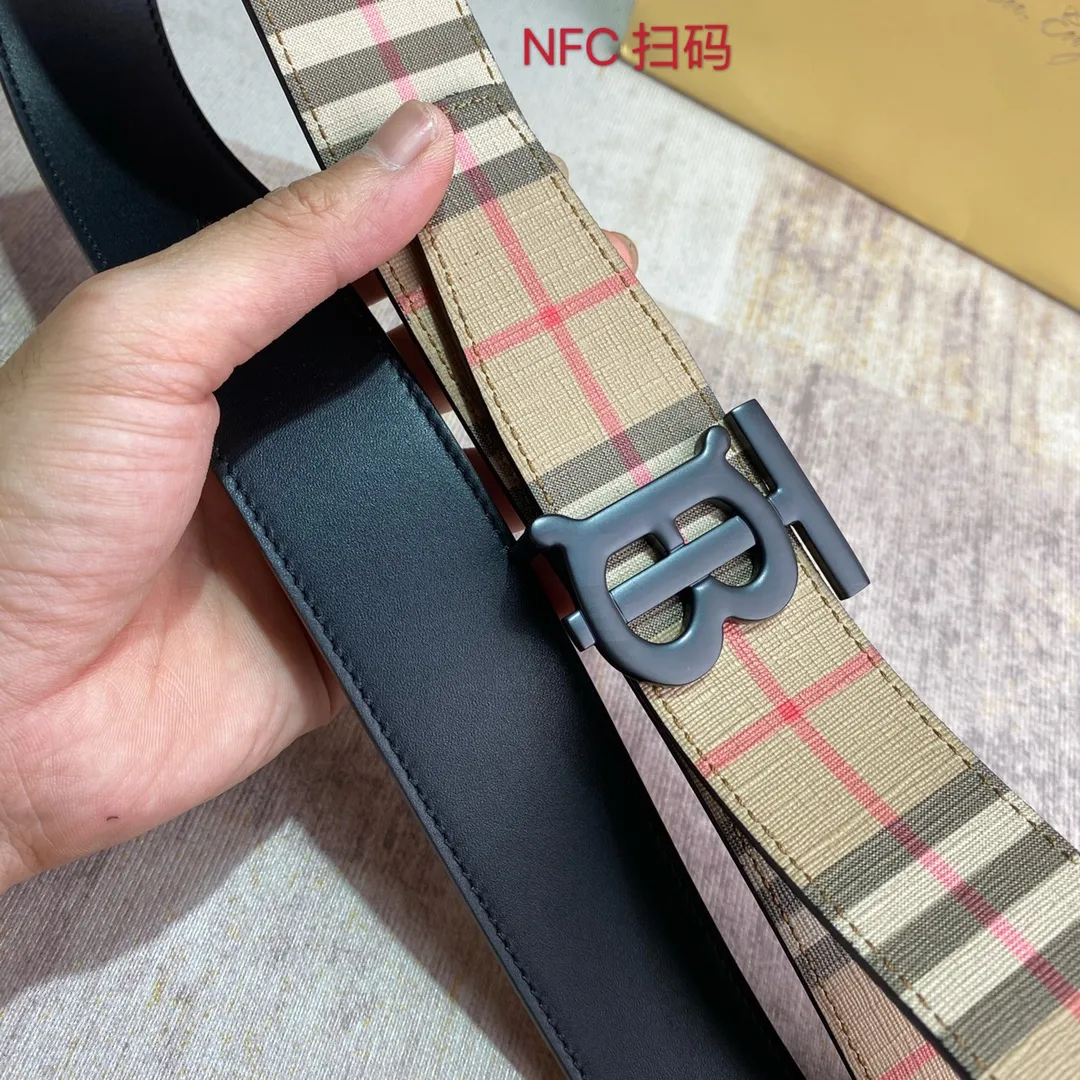 Burberry 新作TB柄レザーベルト ベージュチェック - 画像 (8)