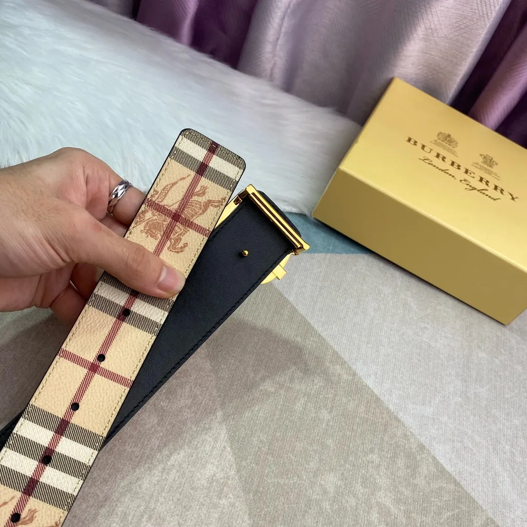 Burberry 新作ベージュチェックレザーベルト - 画像 (7)