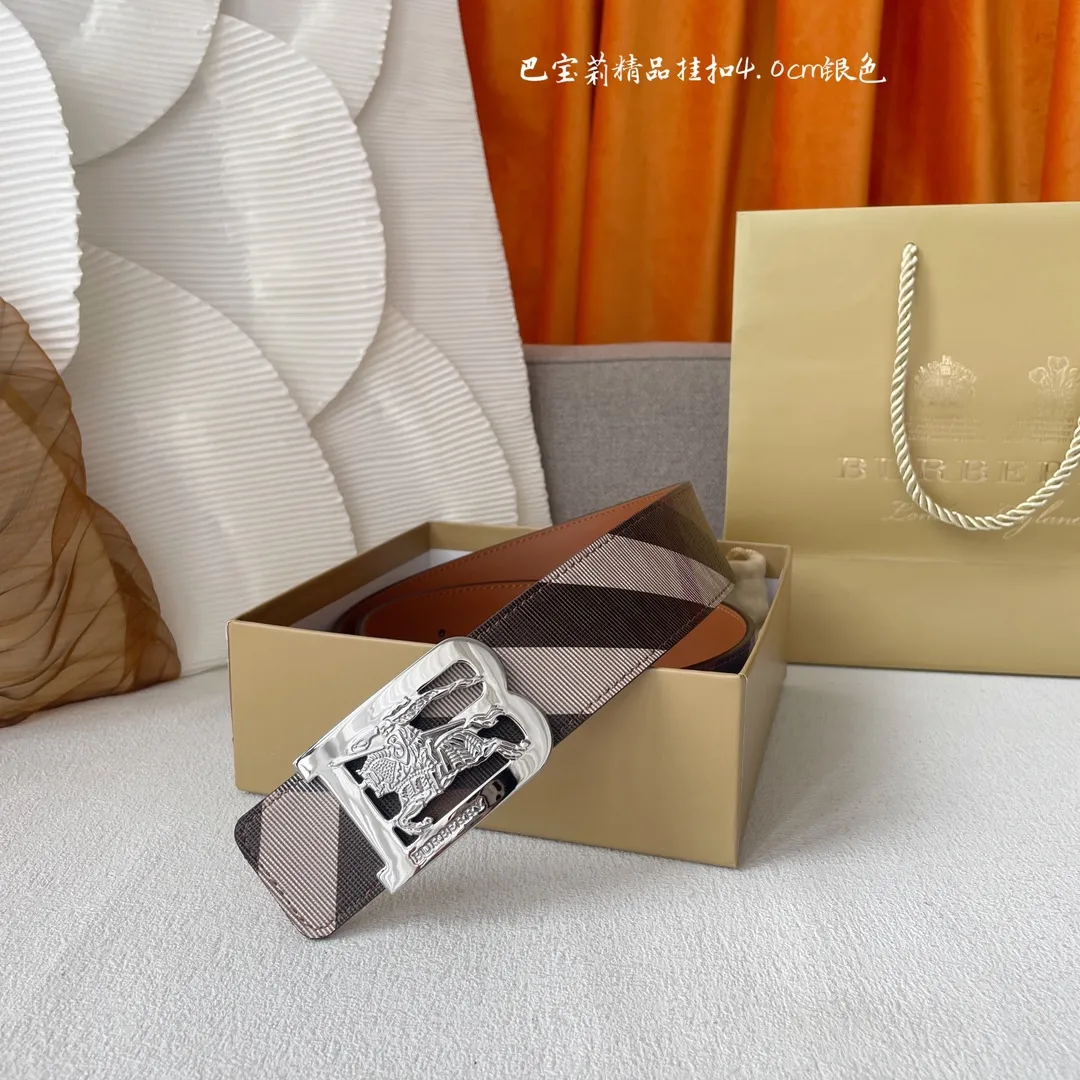 バーバリーチェック柄新作ベルトブラウン