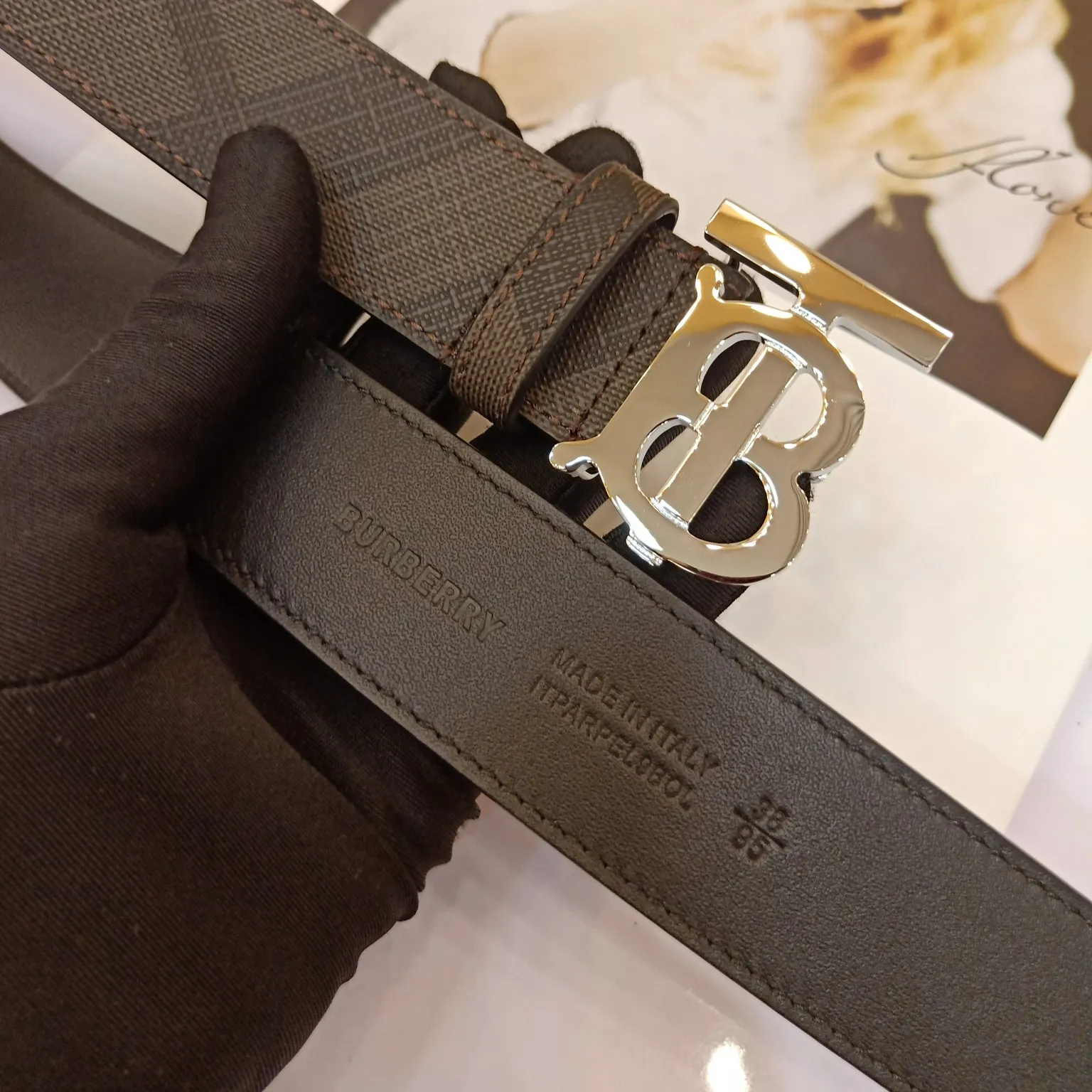 Burberry 新作TBロゴベルト ダークグリーン - 画像 (4)