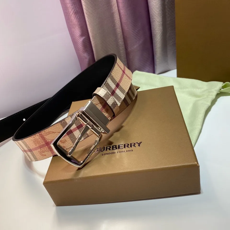 バーバリー 新作 ベージュ チェック柄ベルト - 画像 (3)