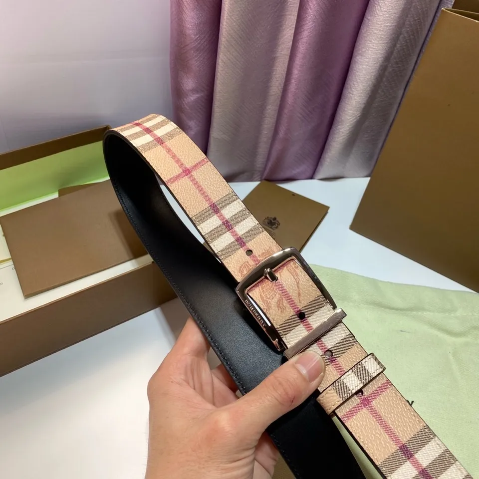 バーバリー 新作 ベージュ チェック柄ベルト - 画像 (4)