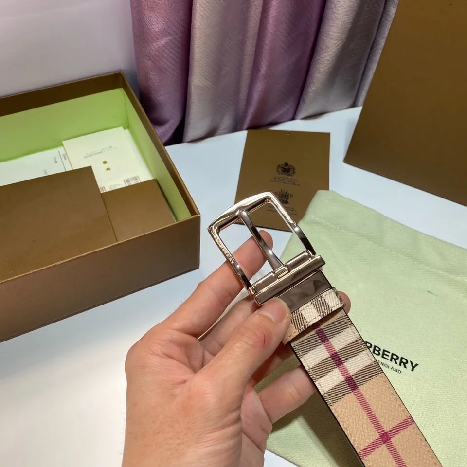 バーバリー 新作 ベージュ チェック柄ベルト - 画像 (6)