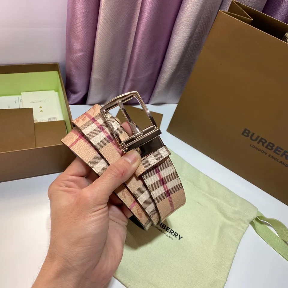 バーバリー 新作 ベージュ チェック柄ベルト - 画像 (7)