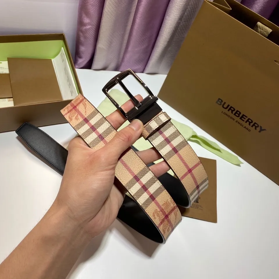 バーバリー 新作 ピンクチェック ベルト - 画像 (3)