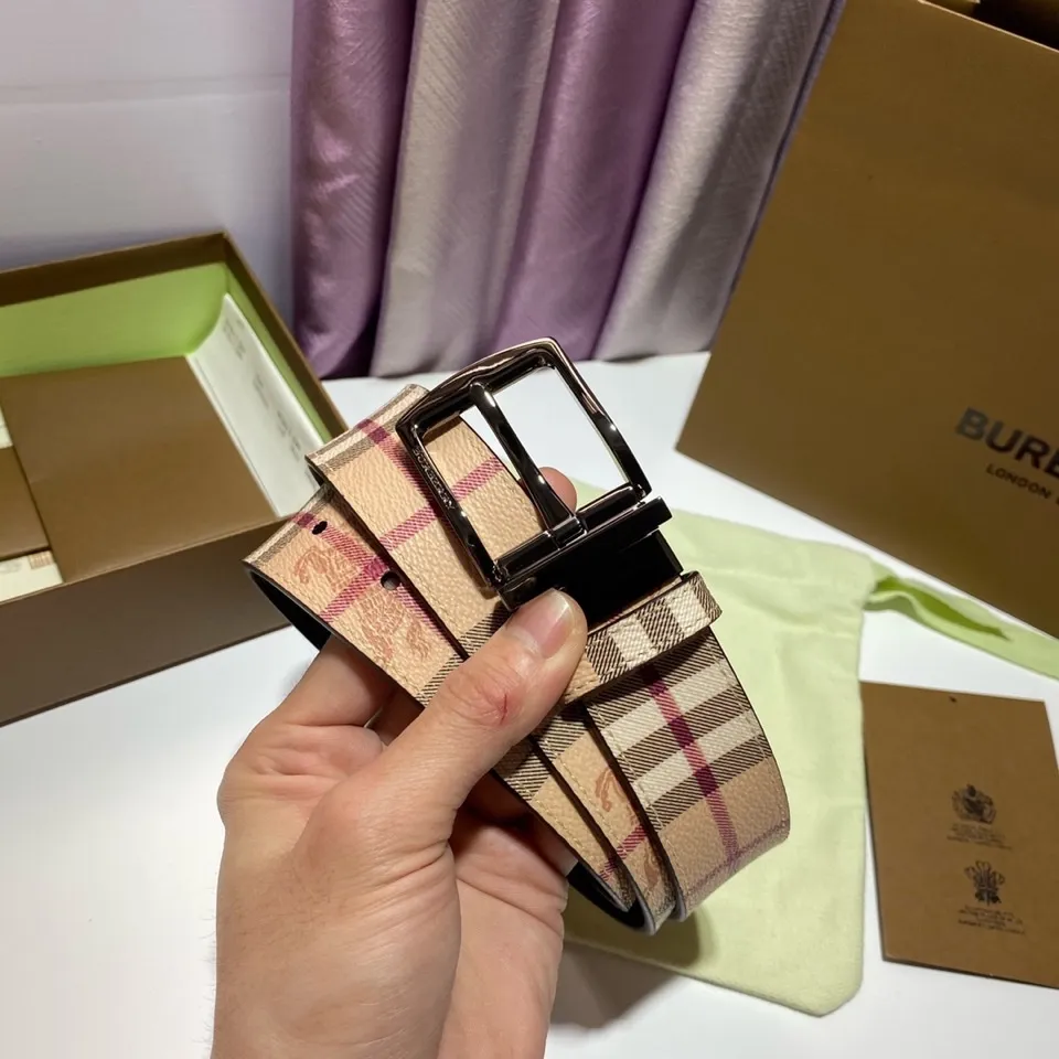 バーバリー 新作 ピンクチェック ベルト - 画像 (4)