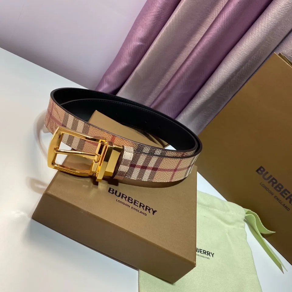 バーバリー新作ベルトチェック柄ゴールドバ buckle
