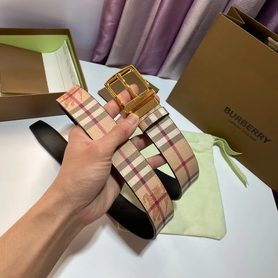 バーバリー新作ベルトチェック柄ゴールドバ buckle - 画像 (4)